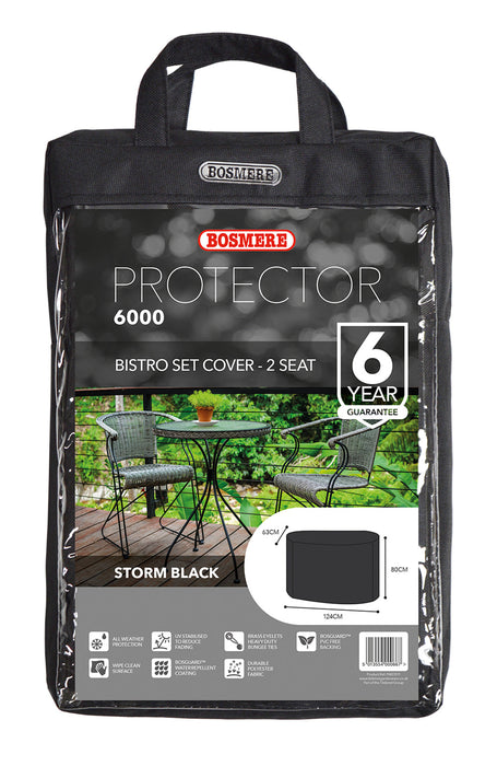 Bosmere Protector 6000 2 Seat Bistro Set Cover - Storm Black