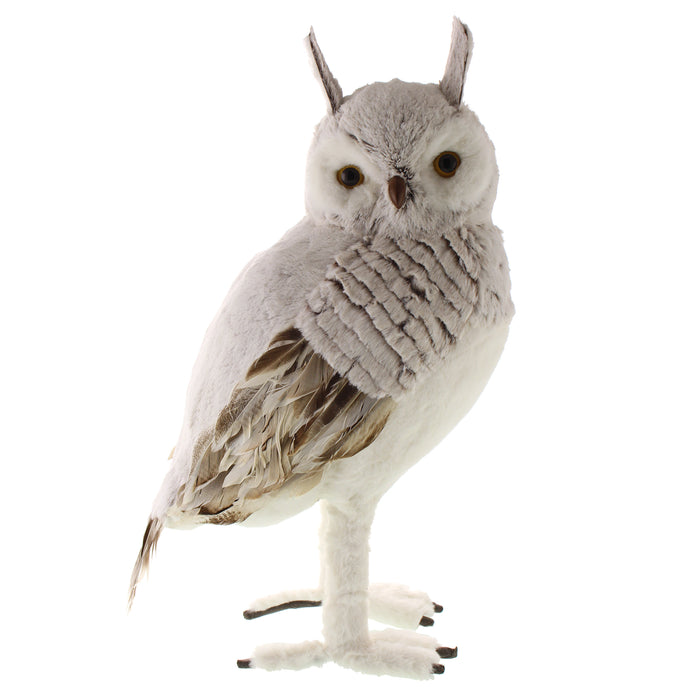 Sage Decor Faux Fur Standing Owl (54cm)