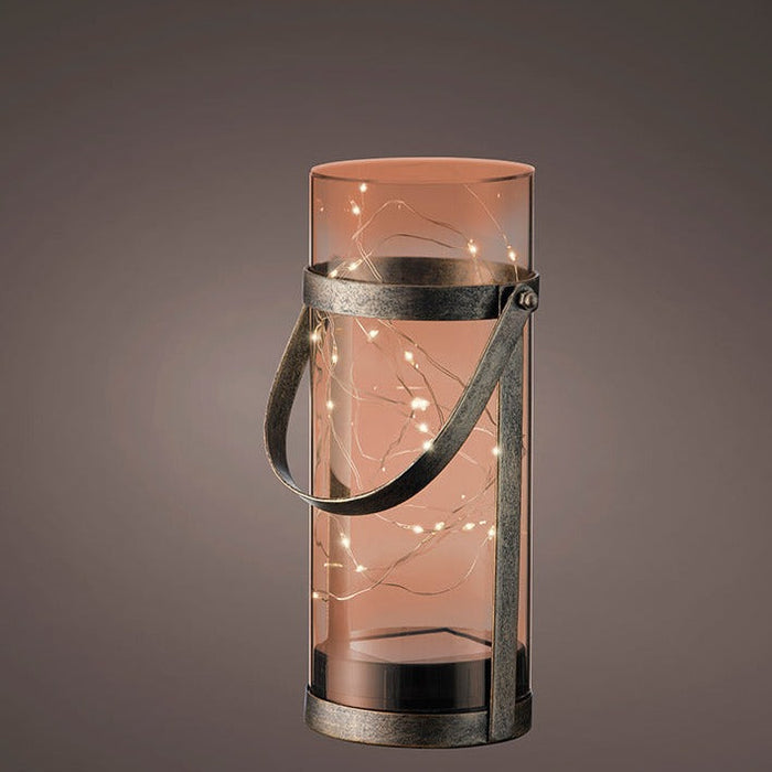 Kaemingk Virtus Solar Lantern Acrylic Amber