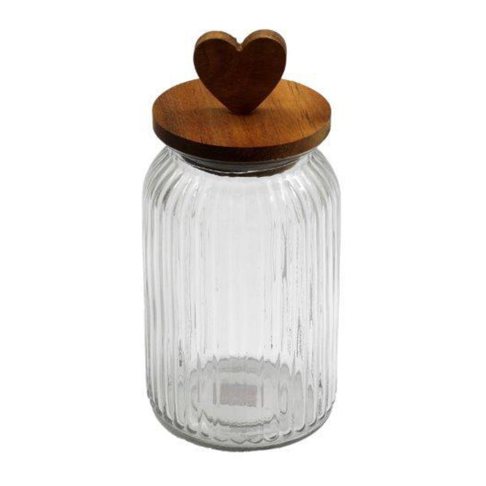 Sifcon 24Cm Ribbed Glass+Heart Lid