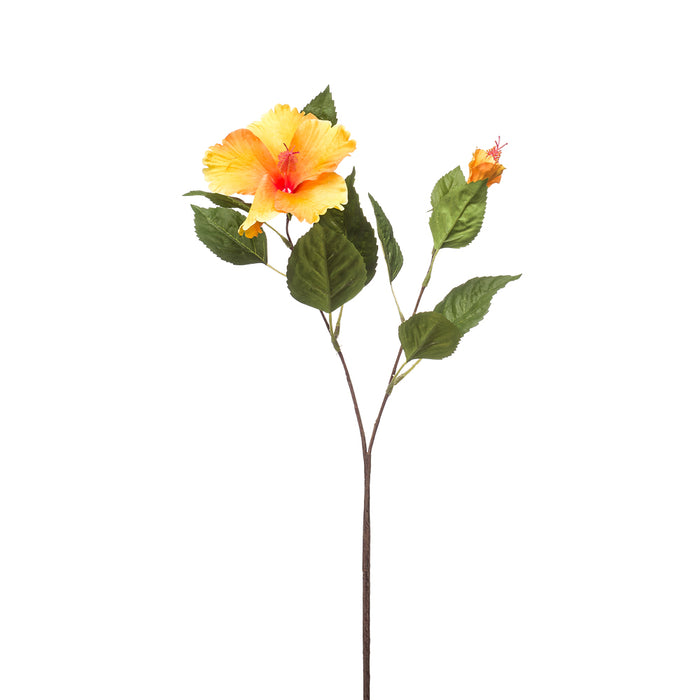Emerald Hibiscus Spray Yellow/Orange 60cm