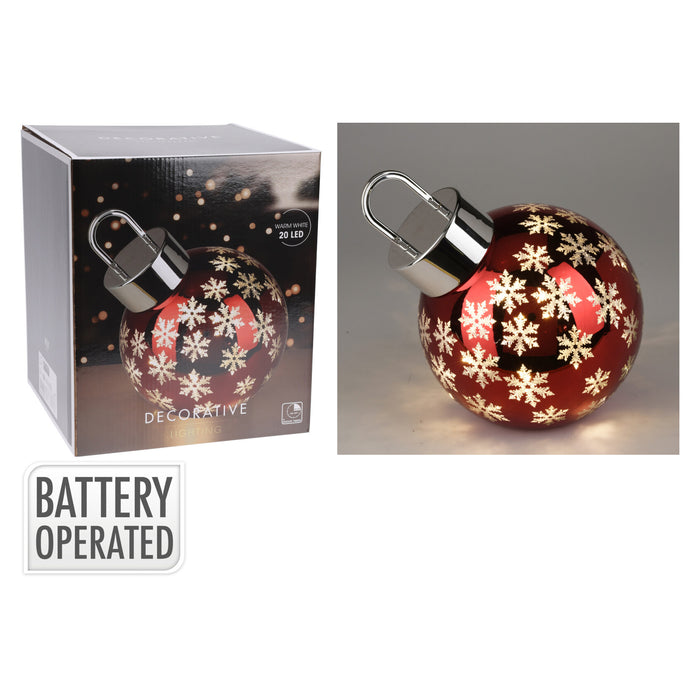 Koopman Xmas Ball W LED 20Cm Shiny Red