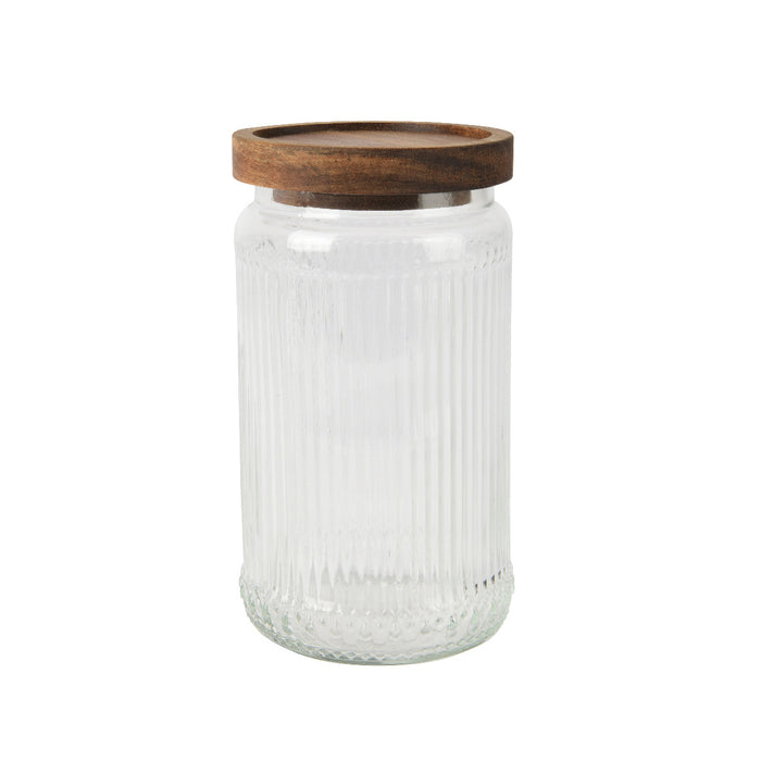 Kaemingk Storage Jar Wooden Lid 17.5cm