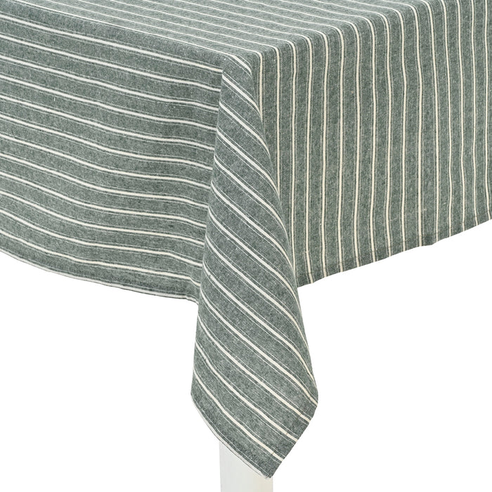 Kaemingk Green Cotton Tablecloth Striped (L.140cm X W.180cm)