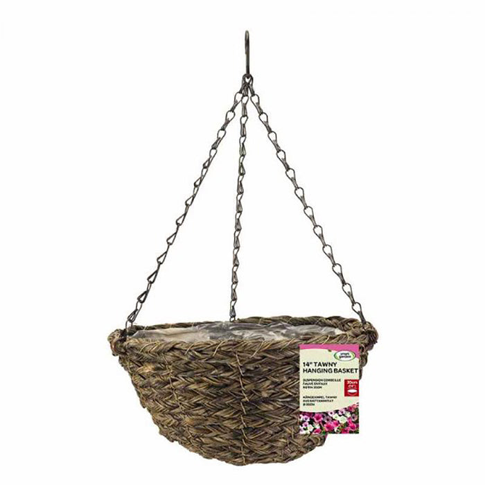 SmartGarden 14'' Tawny Faux Rattan Basket