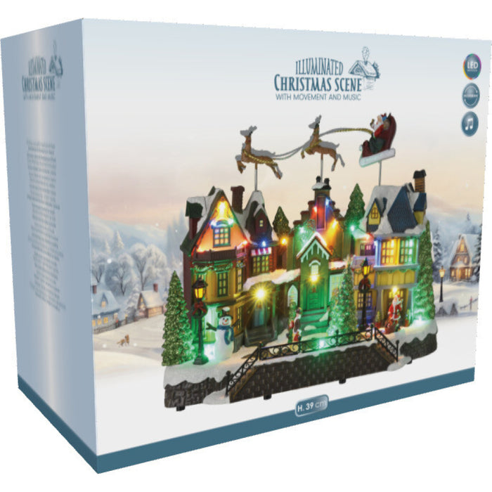 Koopman House LED Flying Sleigh 39Cm