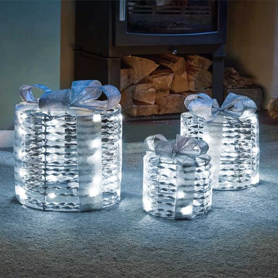 Smart Garden Silver Glittertwist Gift Boxes - Set Of 3