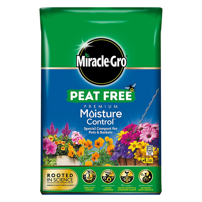 Miracle-Gro Moisture Control Peat Free Compost 40Ltr