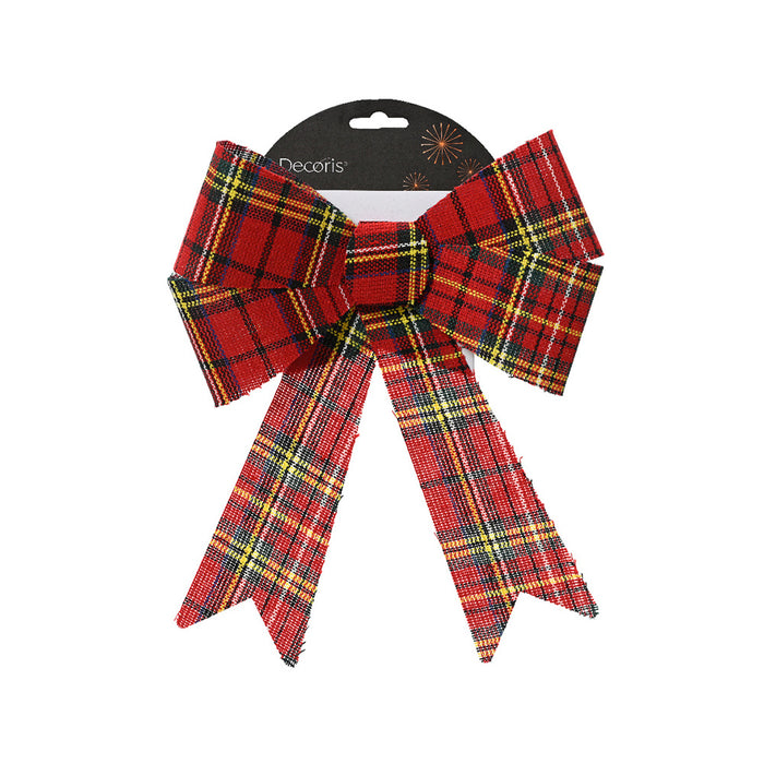 Kaemingk Polyester Bow – Check Pattern, Red (L.22 X W.1.5 X H.26Cm)