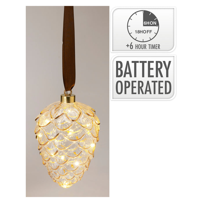 Koopman Pinecone Hangdeco LED 16Cm