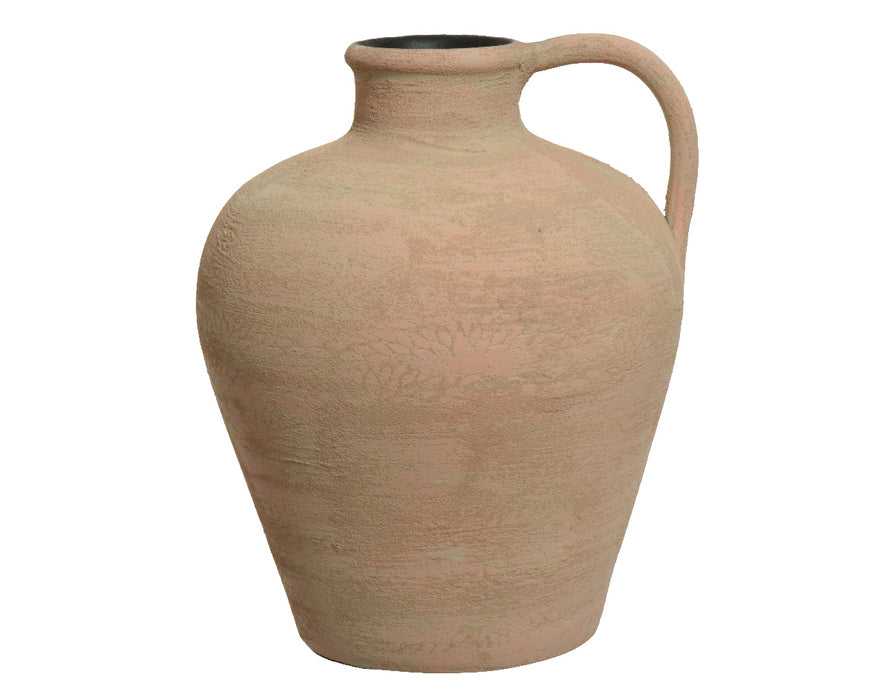 Jug Terracotta Round Flower Embossing