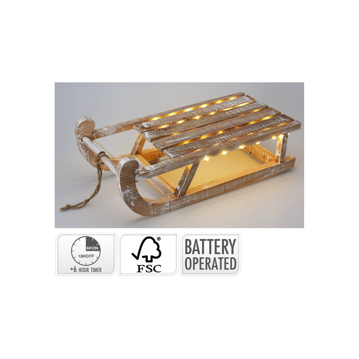 Koopman Sledge W LED 50Cm White Wash