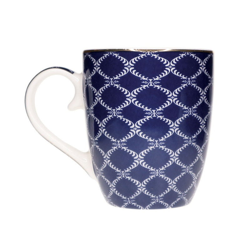 Allied Imports Blue Stripe, Net And Rainbow Mug – Set of 6