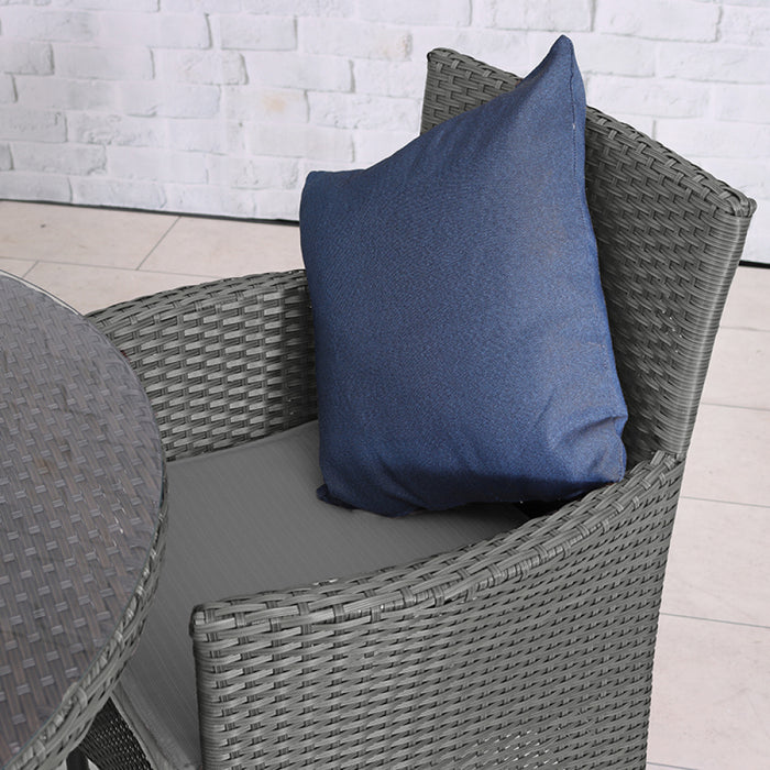 AMIR Royalcraft NEVADA Grey 4 Seater Round 110cm Carver Dining Set