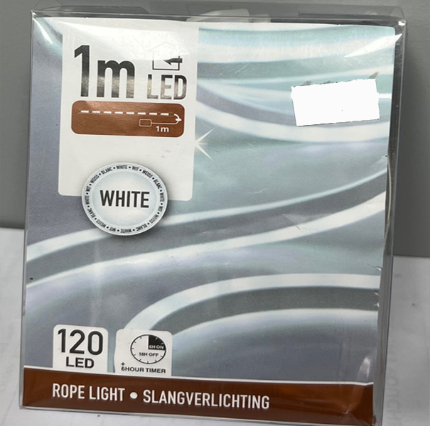 Koopman 120 LED 1 Metre LED Rope  White Lights with Battery Operated