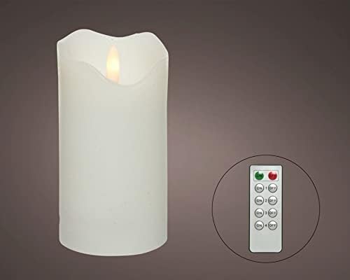 Kaemingk Wax LED Dinner Candle - Wave Top - Dark Brown/Warm White Battery Operated