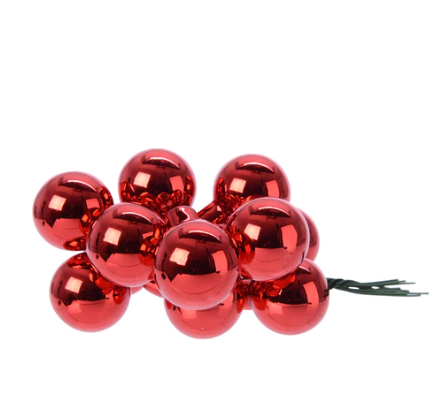 Koopman Red Mini Christmas Balls On Metal Wire