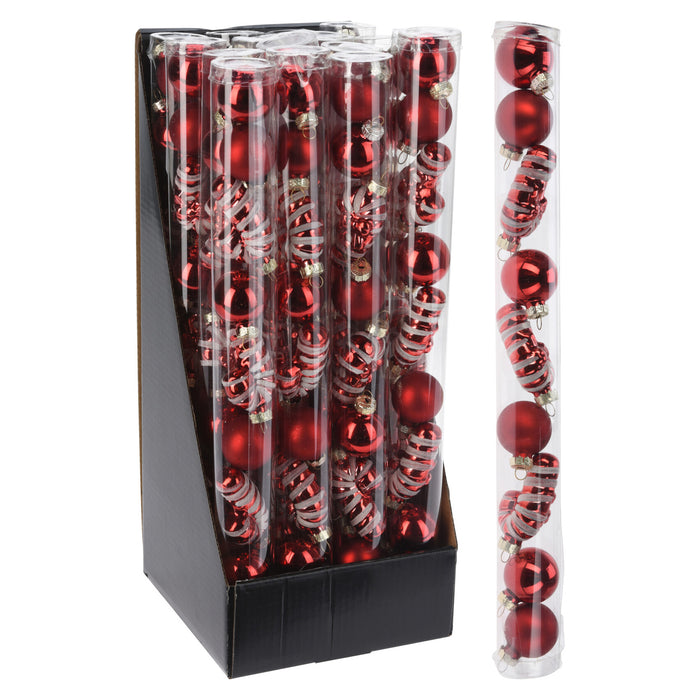 Koopman Xmas Ball 30Mm Set 9Pcs Red