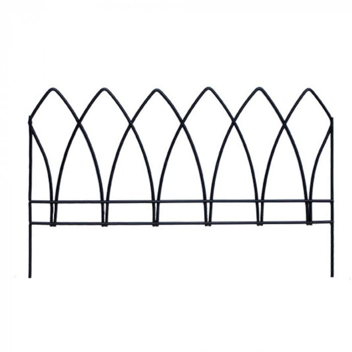 Panacea Gothic Arch Garden Edge. Black. H38 X W60Cm