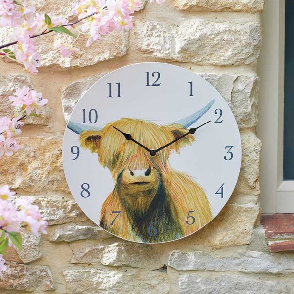 Outside In Highland Wall Clock 12"