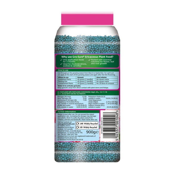 Gro-Sure Ericaceous Plant Food Granules 900g