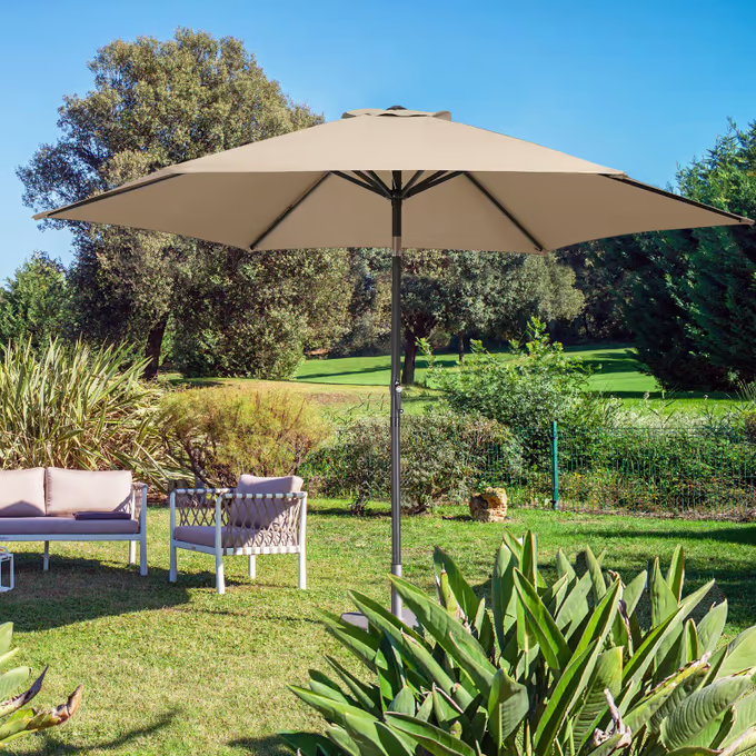 Lifestyle 3m Crank & Tilt Parasol - Taupe