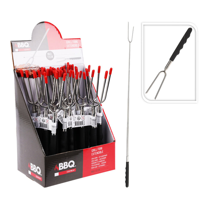 Koopman BBQ Fork Extendable Telescopic Handle Till 72Cm