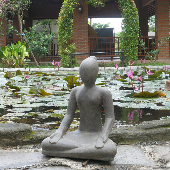 Woman in Yoga Position Seated 30cm Cast Stone
