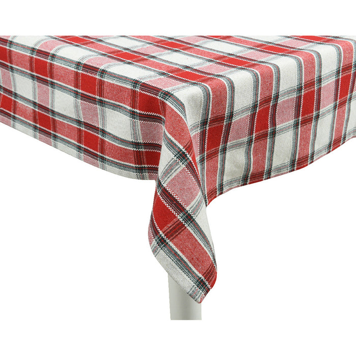 Kaemingk Tablecloth Cotton Tartan Check Green/Red (L.180Cm X W.140Cm)