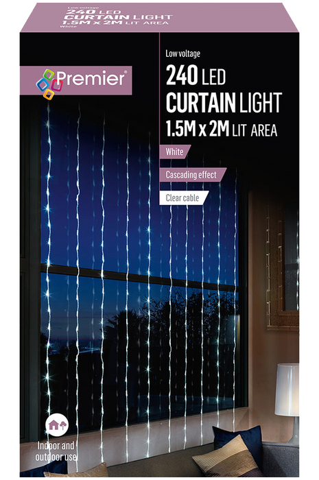 Premier 240L Waterfall Curtain Light White