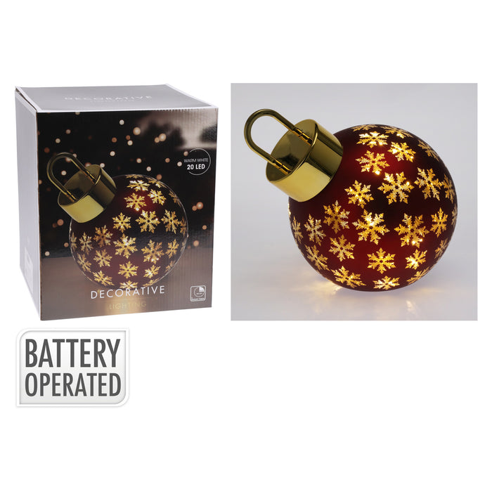 Koopman Xmas Ball W LED 20Cm Matt Red