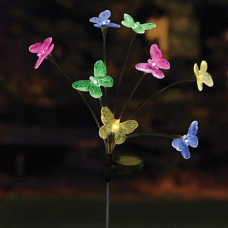 Smart Solar 8-Stem FlutterLights Multi Coloured Stake Light POS 12