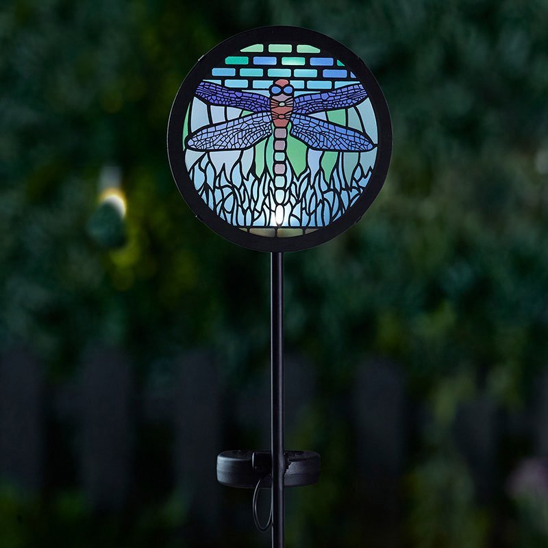 Smart Solar Tiffany Dragonfly Stake