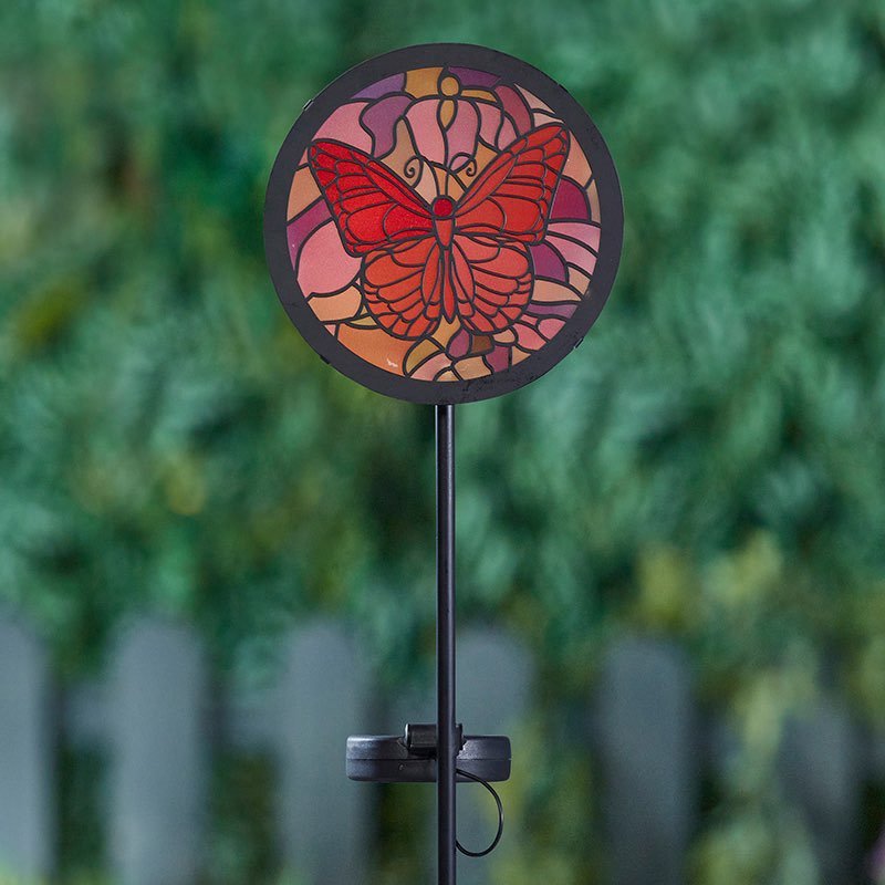 Smart Solar Tiffany Butterfly Stake