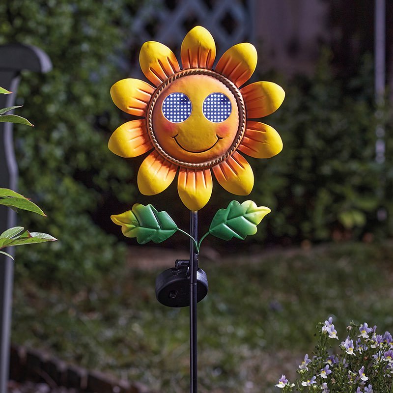 Smart Solar Smilin' Sunflower Stake Light