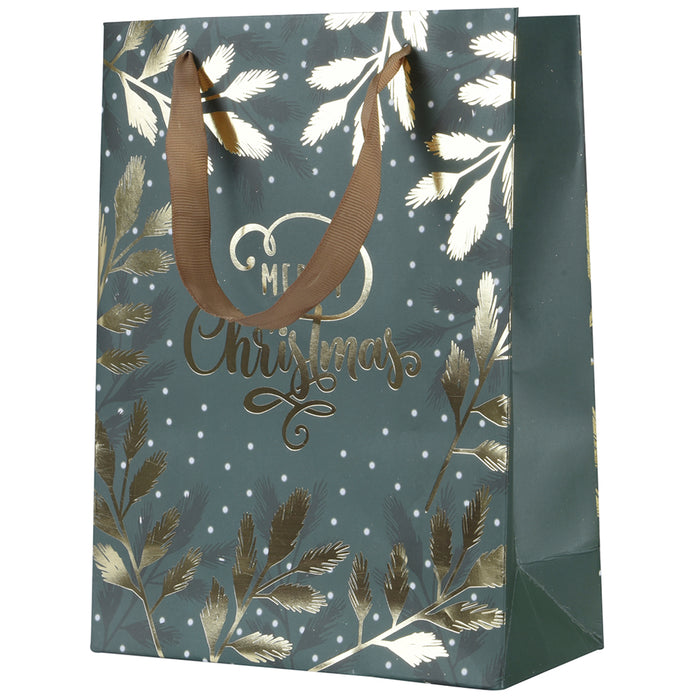 Kaemingk XL Glitter Giftbag Blue X-Mas (48cm)