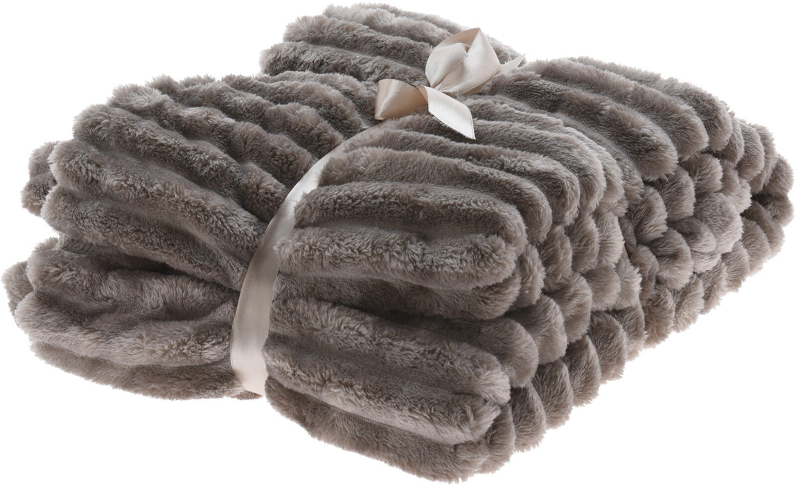 Ribbed Jumbo Plaid 100% Polyester Colour Grey