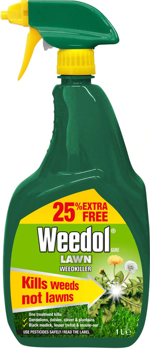 Weedol Gun! Lawn Weedkiller 800ml + 25% Extra