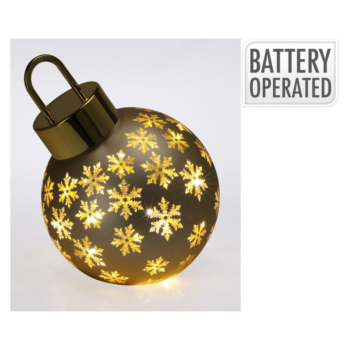 Koopman Xmas Ball W LED 20Cm Matt Gold