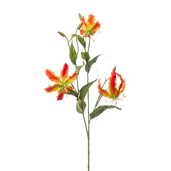 Emerald Gloriosa Spray Orange 90cm
