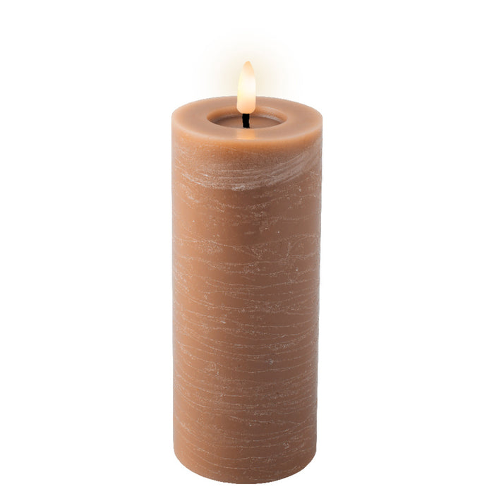 Kaemingk LED Wick Brown Candle Flat Top (19cm)