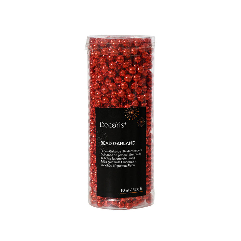 Kaemingk Bead Garland – Shiny Christmas Red (Dia.0.8Cm X L.1000Cm)