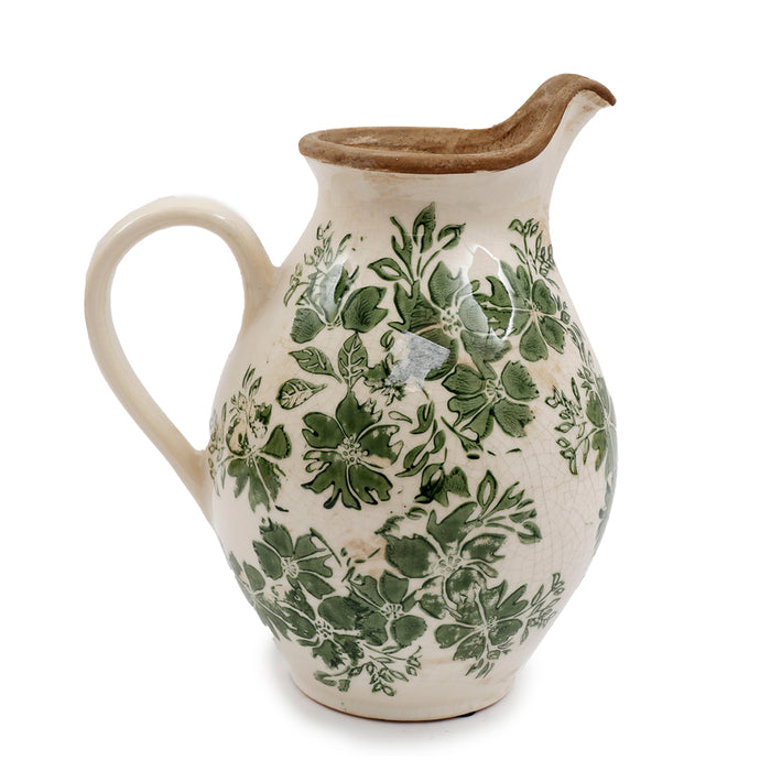 Sifcon 24.5Cm Green Floral Vase