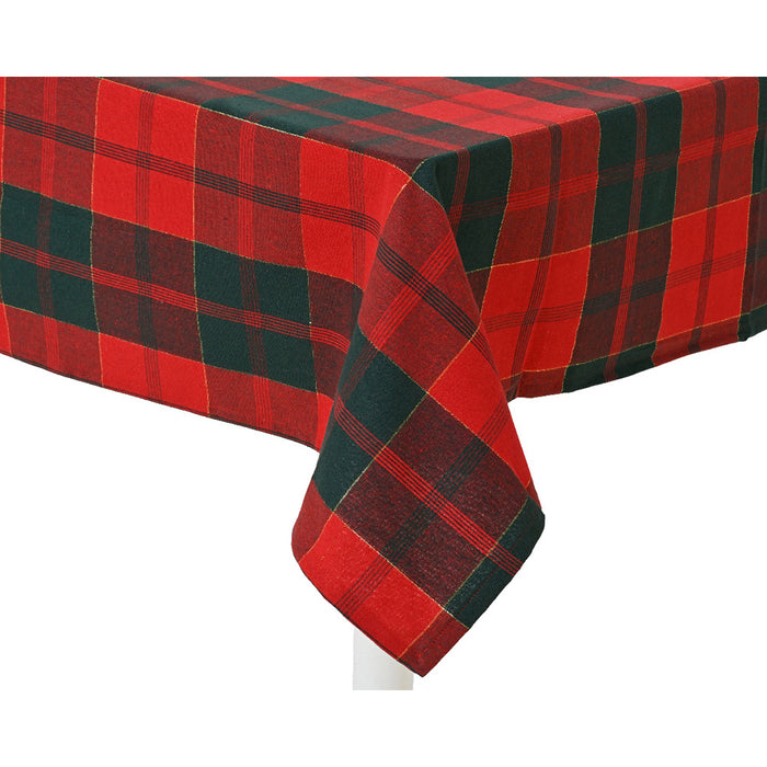 Kaemingk Tablecloth Cotton Check Green/Red (L.180Cm X W.140Cm)