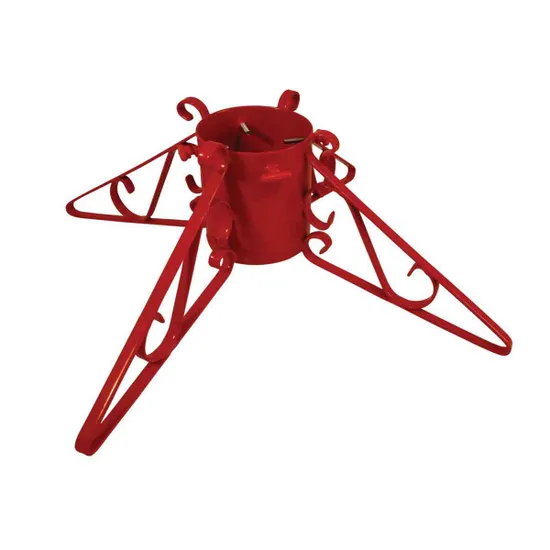 GP 6" Premium Red Metal Tree Stand- 4 Scrolled