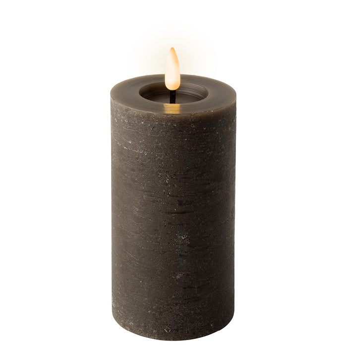 Kaemingk LED Wick Dark Brown Candle Flat Top (15.4cm)