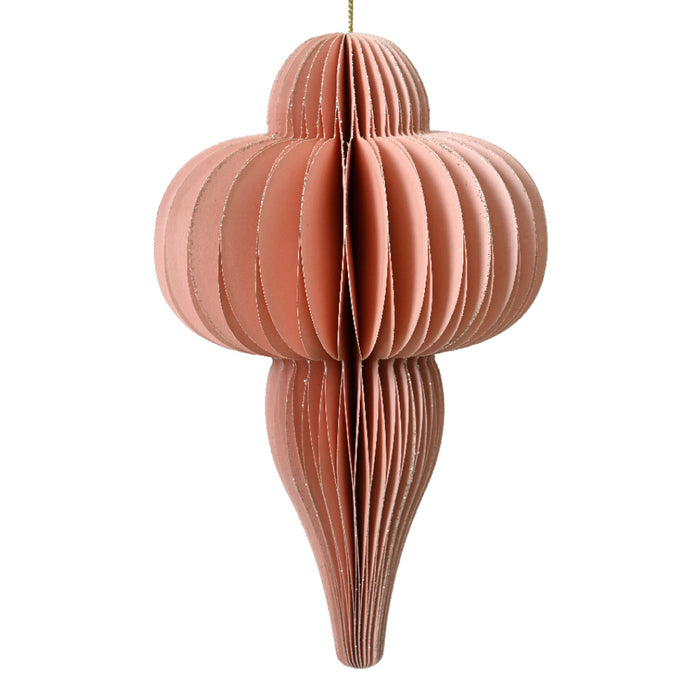 Kaemingk Pink Paper Magnet Ornament Painted Edge (15cm)