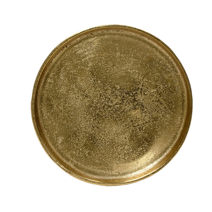 Kaemingk Deco Plate Aluminium Gold (L.20Cm X W.20Cm X H.2.5Cm)