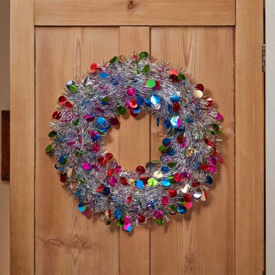 Smart Garden X-Bling! Silver Bauble Wreath - 45Cm