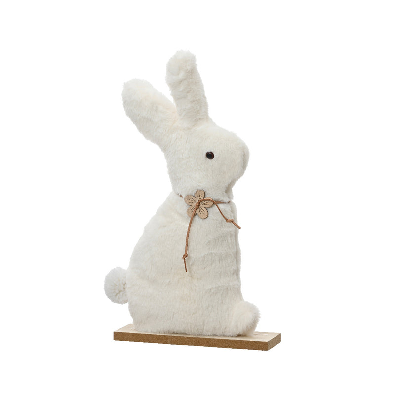 Kaemingk Bunny Polyester Faux Fur Plywood Necklace Withflower